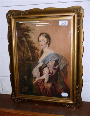 Lot 935 - A 19th century watercolour portrait of a lady