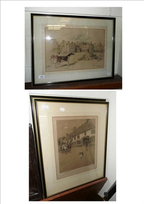 Lot 937 - Pair of prints after Cecil Aldin and a print of Ask Hall, Richmond with hound Dashaway (3)