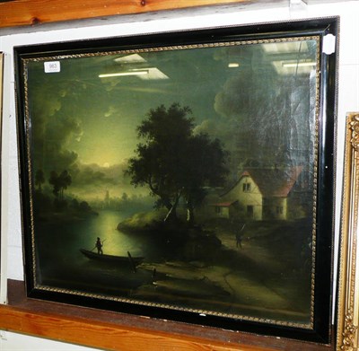 Lot 963 - 19th century moonlit scene, oil after Pether