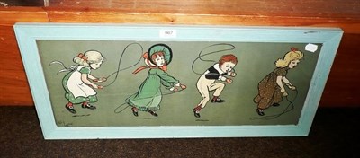 Lot 967 - Cecil Aldin lithograph of four children skipping