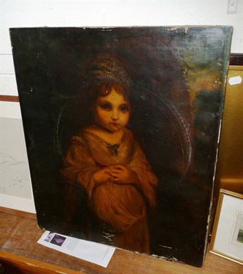 Lot 968 - Oil on canvas of a young child