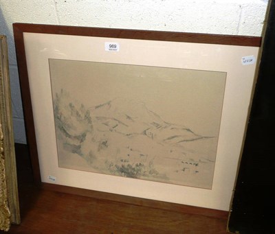 Lot 969 - Oak framed colour print with 'Fine Art Guild' stamp