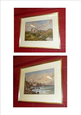 Lot 976 - A pair of 19th century framed watercolours after James Salt, a landscape and a seascape