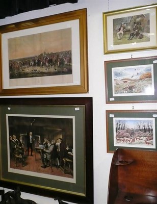 Lot 1005 - Bedale hunt print, two Sadler prints and two Bob Farndon prints (5)