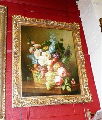 Lot 1009 - J...Wood (20th/21st century contemporary) Still life of fruit and flowers signed, oil on...