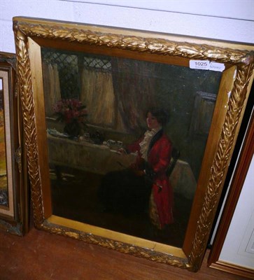 Lot 1025 - Albert Ludovici Jnr, Duchess of Westminster in Riding Habit, Take Tea at a Sunlit Window