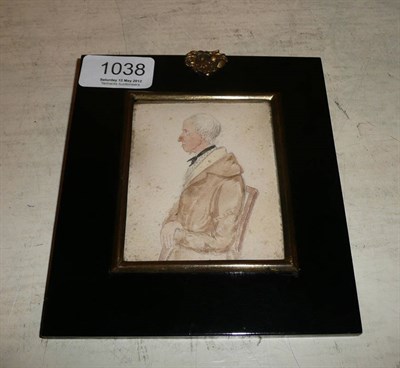 Lot 1038 - A watercolour miniature portrait of a gentleman