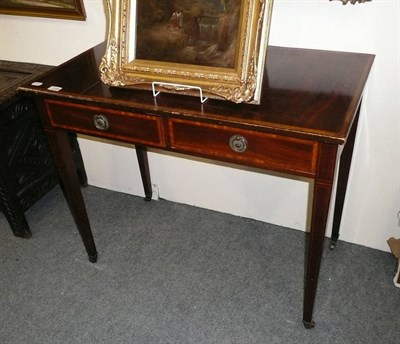 Lot 1046 - A mahogany inlaid side table