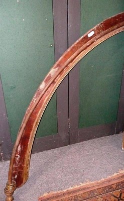 Lot 1064 - Large gilt 10ft curved pelmet for a bay window and brass curtain pole