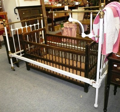 Lot 1081 - Victorian painted metal single bed