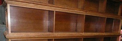 Lot 1087 - 8 ft long oak double sided law bookcase provenance: ex British Lending Library