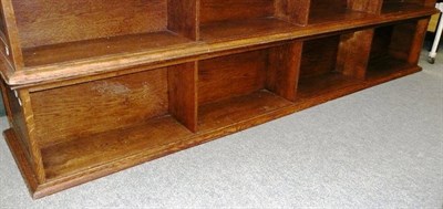 Lot 1089 - 8 ft long oak double sided law bookcase provenance: ex British Lending Library