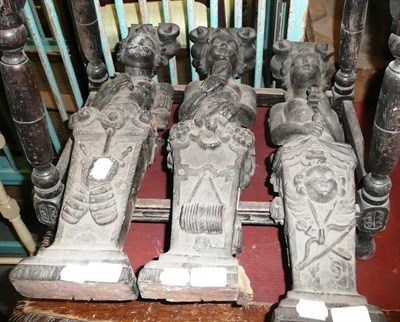 Lot 1097 - Four carved figural brackets