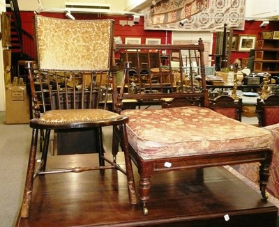 Lot 1141 - Daybed chair and an Arts & Crafts chair