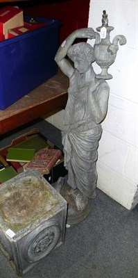 Lot 1160 - A lead garden figure/water feature on stand (a.f.)