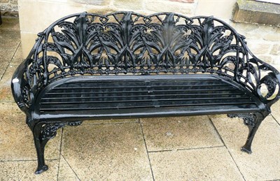 Lot 1161 - A Fern pattern metal garden seat