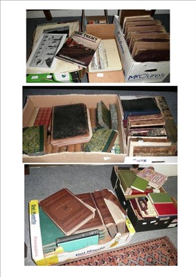 Lot 1209 - Eight boxes of assorted books including leather bound volumes and railway interest