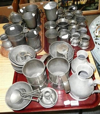 Lot 1227 - A collection of Victorian Pewter mugs and measures, 19th century and later, (Quantity)