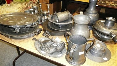 Lot 1233 - A collection of Victorian pewter, 19th century and later (Quantity)