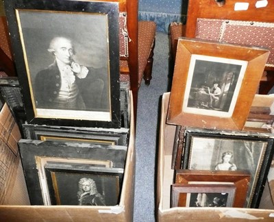 Lot 1236 - Quantity of antique framed prints, mostly portraits