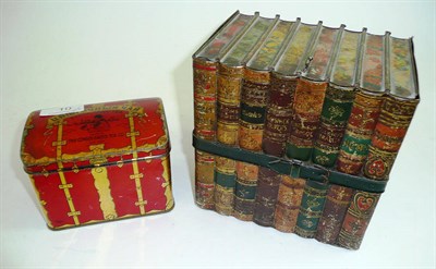 Lot 10 - Huntley and Palmers Library biscuit tin and a Zvetouchny tea tin