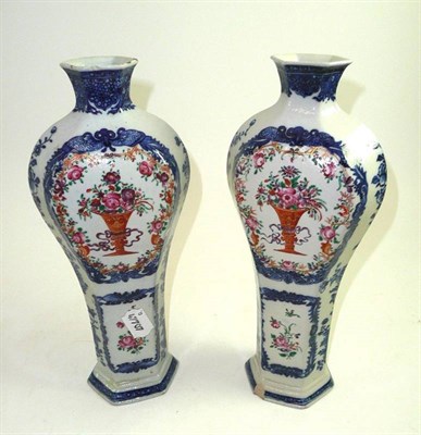 Lot 12 - A pair of Chinese export famille rose vases (a.f.)