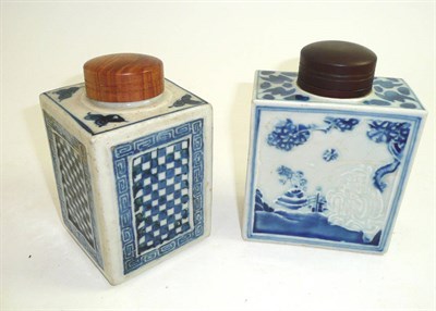 Lot 36 - Two Chinese blue and white tea caddies