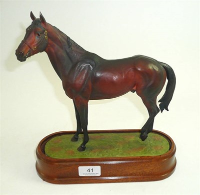 Lot 41 - Royal Worcester Mill Reef racehorse with wood stand