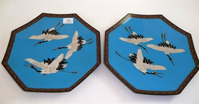 Lot 44 - A pair of Japanese cloisonne enamel dishes