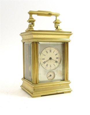 Lot 56 - A striking, repeating and alarm carriage clock