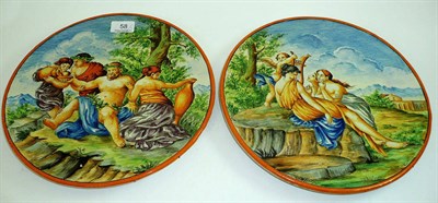 Lot 58 - A pair of late 19th century Maiolica plates