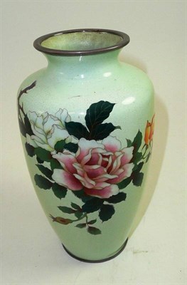 Lot 68 - A Japanese cloisonné vase of baluster form, 18.5cm high