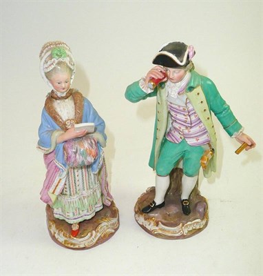 Lot 78 - A pair of late 19th/early 20th century Meissen figures