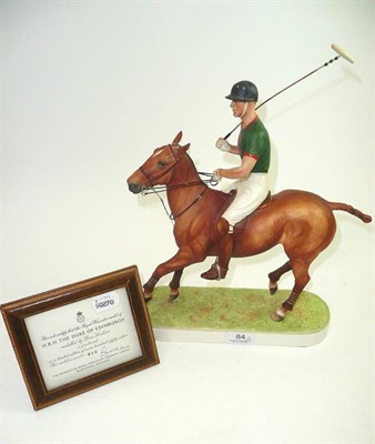 Lot 84 - A Royal Worcester model of HRH The Duke of Edinburgh, modelled by Doris Lindner, with certificate