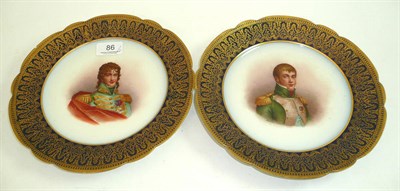 Lot 86 - A pair of Sèvres plates 'Louis Bonaparte' and 'Prince Murat'