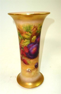 Lot 97 - A Royal Worcester painted fruit vase signed Price