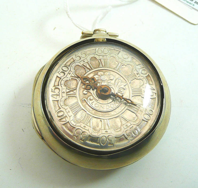 Lot 105 - A pair cased verge pocket watch, movement inscribed Herring, London
