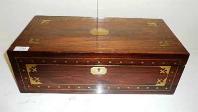 Lot 170 - Regency rosewood and brass strung writing slope