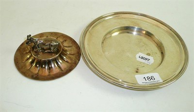 Lot 186 - Victorian silver stand and lid to butter dish