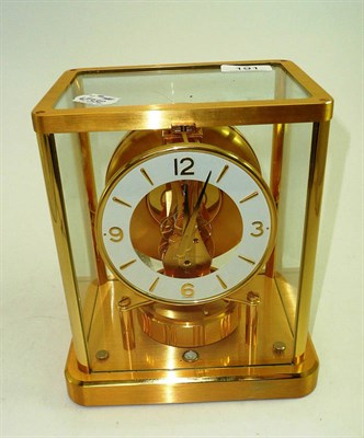 Lot 191 - A gilt brass Atmos clock, signed Jaeger Le Coultre, No.607125, circa 1990, 23cm high