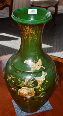 Lot 200 - A papier mache green vase