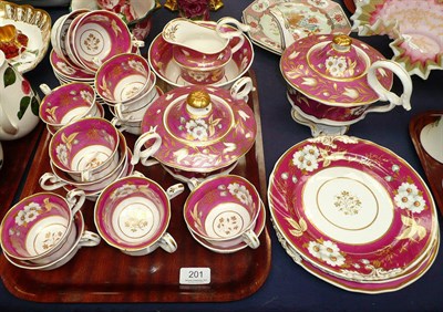 Lot 201 - A Staffordshire tea set, possibly Alcock