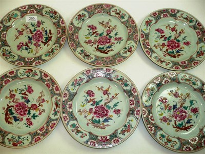 Lot 205 - Six Chinese polychrome plates, some chipping