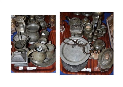 Lot 228 - Two trays of pewter