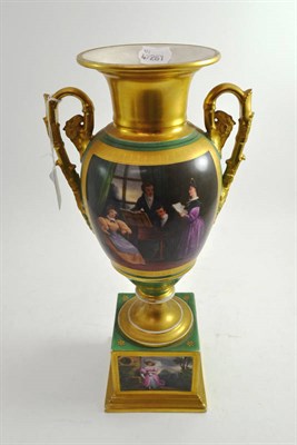 Lot 232 - A 19th century gilt decorated Sevres style twin handled vase