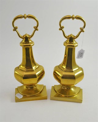 Lot 233 - Pair of early George V brass door porters with design registration number for 1913