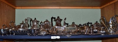 Lot 240 - A good mixed lot of assorted silver plate including tea services, dishes, trays, sauceboats etc