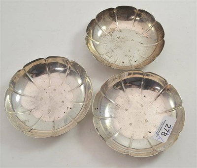 Lot 278 - A set of three silver dishes, Sheffield assay