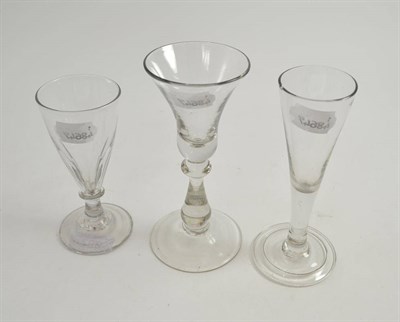 Lot 286 - Mid-18th century drinking glass and two others (3)