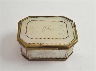 Lot 314 - Mother of pearl box, initialled 'J R'